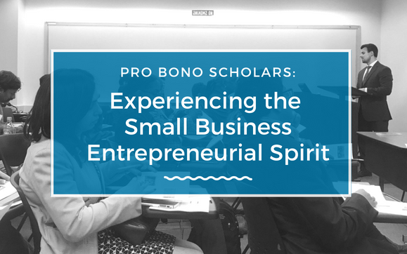 Pro Bono Scholars Experiencing the Small Business Entrepreneurial Spirit